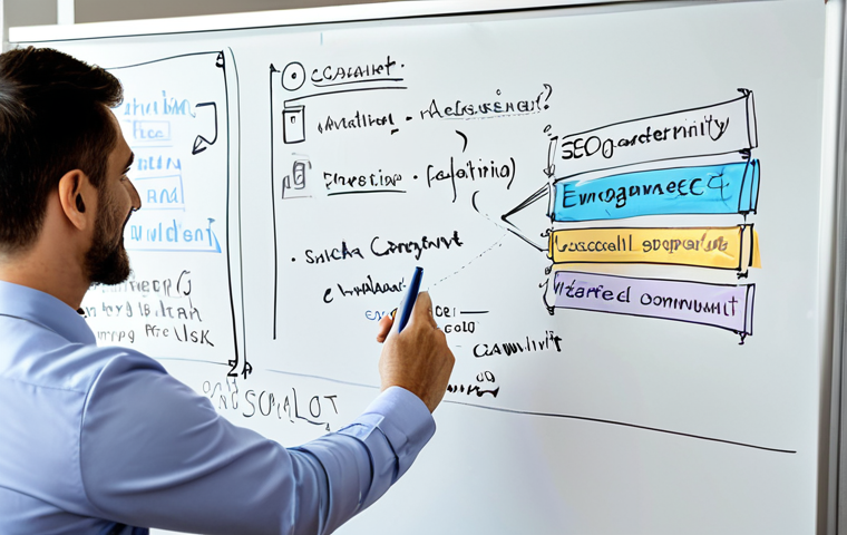 **
"A marketing consultant in a modern office setting, fully clothed in business casual attire, presenting social media strategy insights on a whiteboard. The whiteboard displays keywords like "SEO," "Engagement," and "Community." Professional, well-lit photography, perfect anatomy, natural pose, safe for work, appropriate content, fully clothed, family-friendly, depicting a professional environment."
**