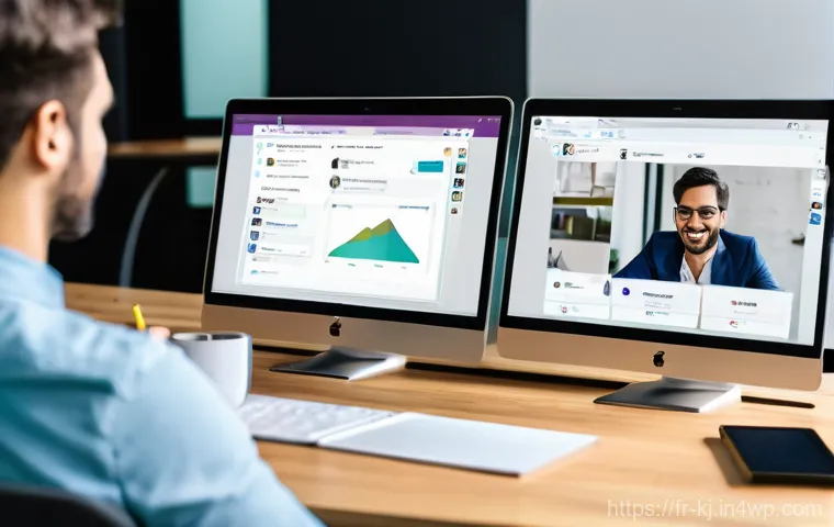 웹 기술을 통한 원격 근무 환경 조성 방법 - **Prompt 1: Remote Team Collaboration**
"A vibrant, dynamic scene of a diverse group of young pr...