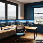 Home 19 서버 측 템플릿 렌더링의 이점과 활용 - A modern web developer workspace featuring multiple high-resolution monitors displaying server-side ...
