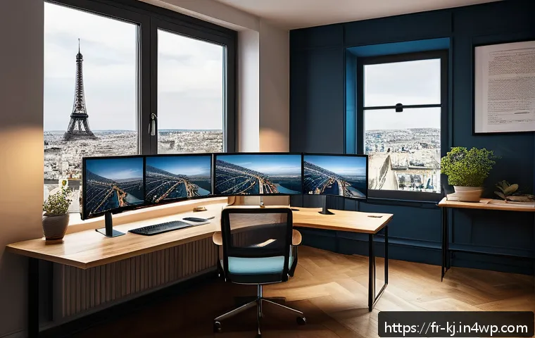 서버 측 템플릿 렌더링의 이점과 활용 - A modern web developer workspace featuring multiple high-resolution monitors displaying server-side ...