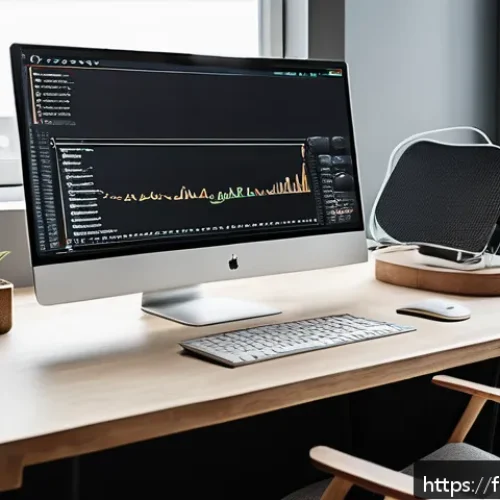 Home 30 디자인 시스템 구축을 위한 웹 기술 활용 - A modern web developer’s workspace showing a large widescreen monitor displaying a detailed design s...