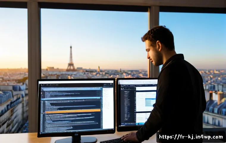 Home 17 서버 사이드 렌더링의 이점과 구현 방법 - Photorealistic modern Paris web development studio, a French software engineer viewing a fast-loadin...